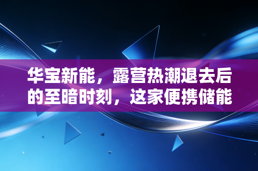 华宝新能，露营热潮退去后的至暗时刻，这家便携储能龙头还能重回巅峰吗？