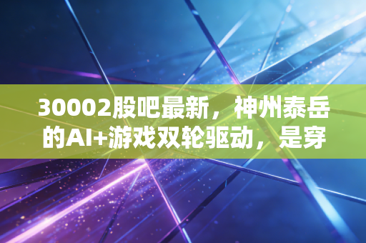 30002股吧最新,神州泰岳的AI+游戏双轮驱动,是穿越周期的良机还是情绪的泡沫?