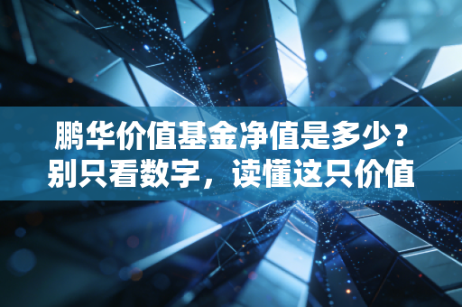 鹏华价值基金净值是多少?别只看数字,读懂这只价值捕手的长期逻辑
