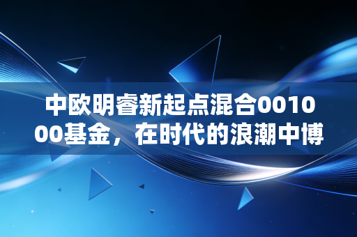 中欧明睿新起点混合001000基金,在时代的浪潮中博弈,这只进攻型选手到底值不值得托付?