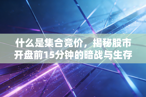 什么是集合竞价,揭秘股市开盘前15分钟的暗战与生存法则