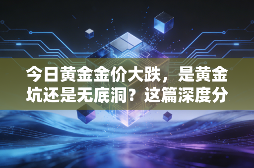 今日黄金金价大跌,是黄金坑还是无底洞?这篇深度分析给你答案