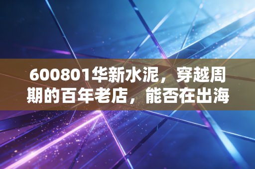 600801华新水泥,穿越周期的百年老店,能否在出海与绿色中找到第二春?