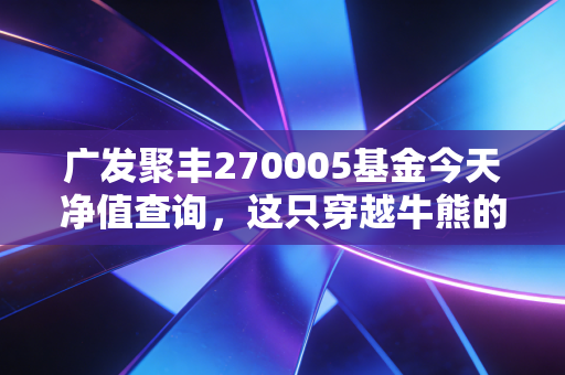 广发聚丰270005基金今天净值查询，这只穿越牛熊的老基，还能帮我们守住财富吗？