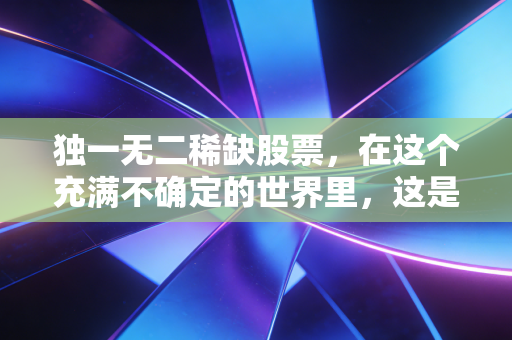独一无二稀缺股票,在这个充满不确定的世界里,这是我们普通人唯一的诺亚方舟