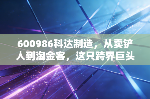 600986科达制造,从卖铲人到淘金客,这只跨界巨头的投资逻辑变了