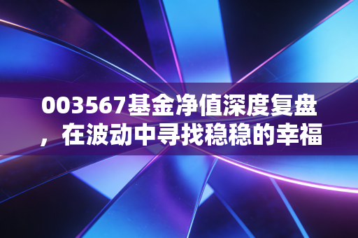 003567基金净值深度复盘，在波动中寻找稳稳的幸福，我们该如何面对？