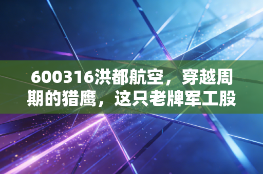 600316洪都航空,穿越周期的猎鹰,这只老牌军工股还能带我们飞多远?