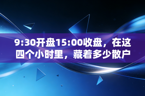 9:30开盘15:00收盘,在这四个小时里,藏着多少散户的悲欢离合?