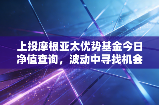 上投摩根亚太优势基金今日净值查询,波动中寻找机会,聊聊咱们普通人的亚太投资局