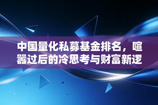 中国量化私募基金排名,喧嚣过后的冷思考与财富新逻辑