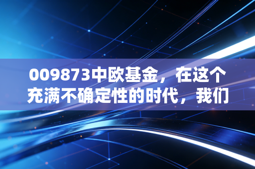 009873中欧基金,在这个充满不确定性的时代,我们该如何安放自己的养老钱?