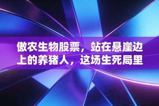 傲农生物股票,站在悬崖边上的养猪人,这场生死局里还有没有奇迹?