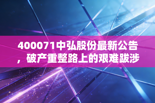 400071中弘股份最新公告，破产重整路上的艰难跋涉，留给散户的不仅仅是叹息