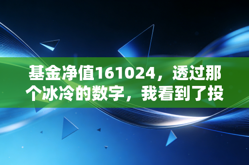 基金净值161024，透过那个冰冷的数字，我看到了投资者最真实的悲欢