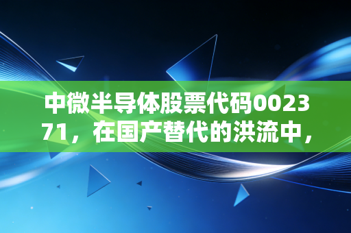 中微半导体股票代码002371，在国产替代的洪流中，做那个最硬核的卖铲人
