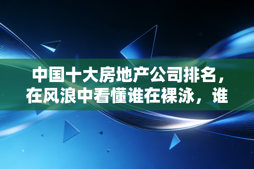 中国十大房地产公司排名,在风浪中看懂谁在裸泳,谁在造船