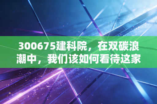 300675建科院，在双碳浪潮中，我们该如何看待这家绿色建筑服务商？