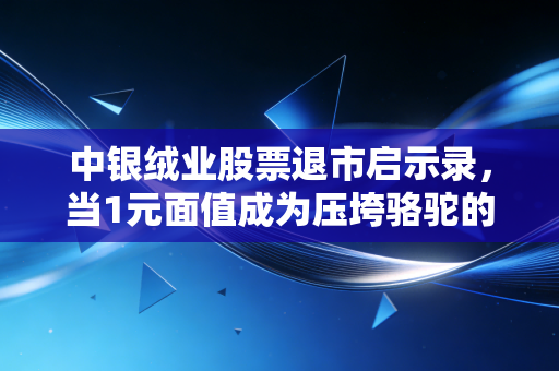 中银绒业股票退市启示录，当1元面值成为压垮骆驼的最后一根稻草，我们该如何反思A股的生存法则？