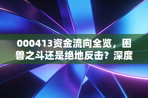 000413资金流向全览,困兽之斗还是绝地反击?深度拆解东旭光电背后的资金暗战