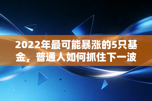 2022年最可能暴涨的5只基金,普通人如何抓住下一波财富风口?