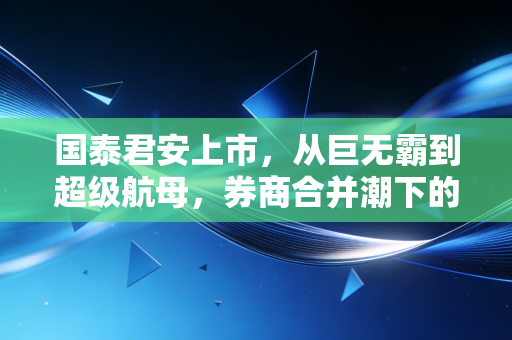 国泰君安上市，从巨无霸到超级航母，券商合并潮下的冷思考与热期盼