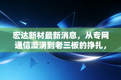 宏达新材最新消息,从专网通信漩涡到老三板的挣扎,这家公司还有翻身的机会吗?