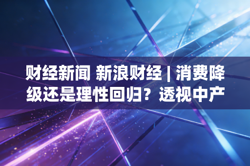财经新闻 新浪财经 | 消费降级还是理性回归？透视中产焦虑背后的经济冷暖与投资新局