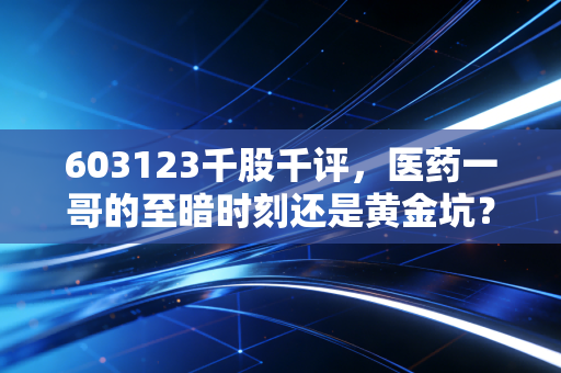 603123千股千评，医药一哥的至暗时刻还是黄金坑？深度剖析恒瑞医药的当下与未来