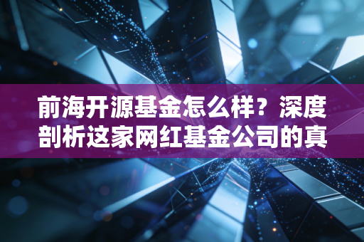 前海开源基金怎么样？深度剖析这家网红基金公司的真实底色