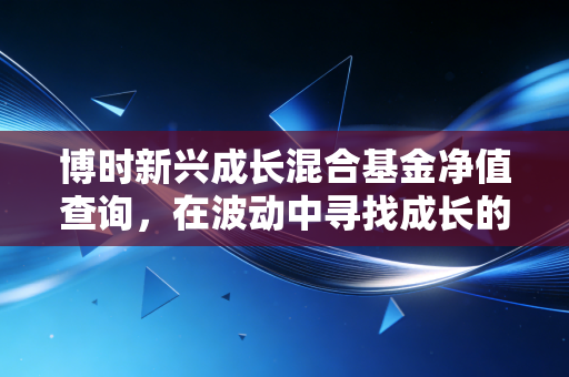 博时新兴成长混合基金净值查询，在波动中寻找成长的定海神针，聊聊老基民的真实心态