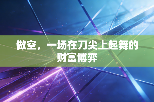 做空，一场在刀尖上起舞的财富博弈