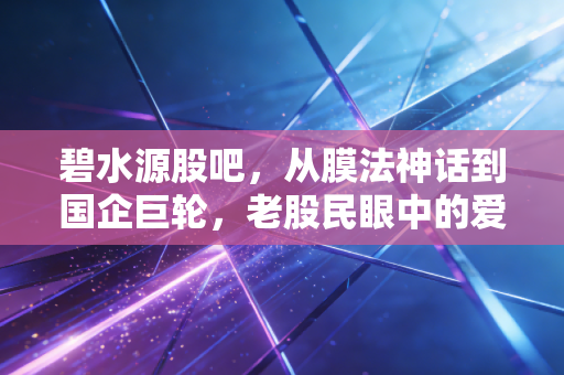 碧水源股吧，从膜法神话到国企巨轮，老股民眼中的爱恨情仇