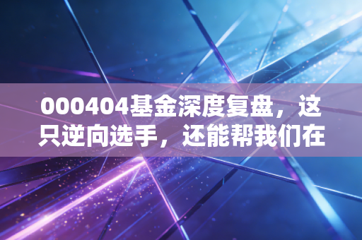 000404基金深度复盘，这只逆向选手，还能帮我们在震荡市里翻身吗？