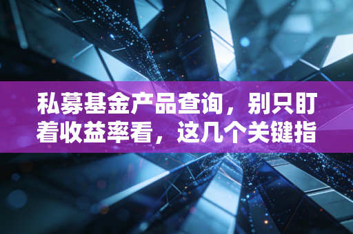 私募基金产品查询，别只盯着收益率看，这几个关键指标才是你的护身符