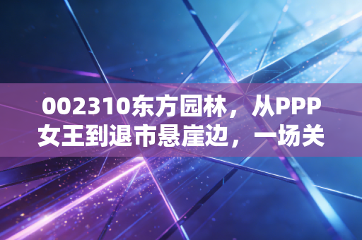 002310东方园林,从PPP女王到退市悬崖边,一场关于野心与现实的悲情启示录
