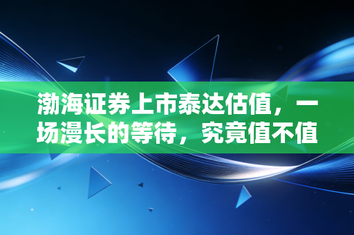 渤海证券上市泰达估值,一场漫长的等待,究竟值不值得?