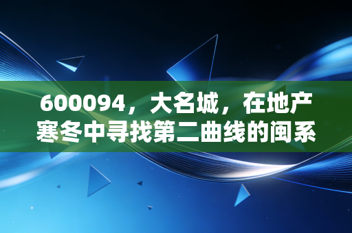 600094，大名城，在地产寒冬中寻找第二曲线的闽系幸存者，它还能撑多久？