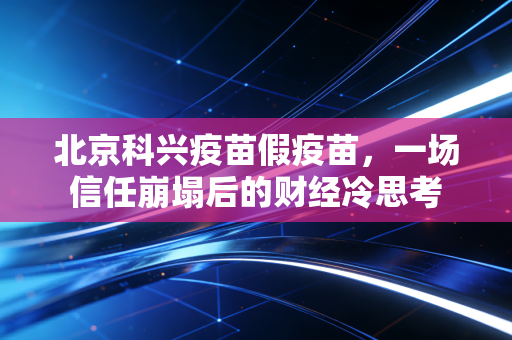 北京科兴疫苗假疫苗,一场信任崩塌后的财经冷思考