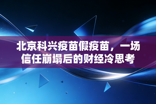 北京科兴疫苗假疫苗,一场信任崩塌后的财经冷思考