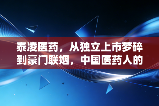 泰凌医药,从独立上市梦碎到豪门联姻,中国医药人的生存启示录