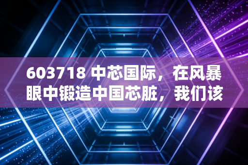 603718 中芯国际,在风暴眼中锻造中国芯脏,我们该如何看待这艘巨轮?