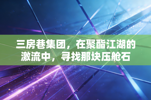 三房巷集团，在聚酯江湖的激流中，寻找那块压舱石