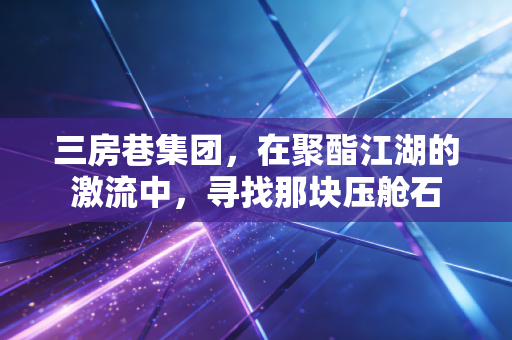 三房巷集团，在聚酯江湖的激流中，寻找那块压舱石