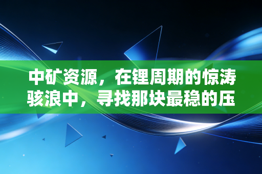 中矿资源,在锂周期的惊涛骇浪中,寻找那块最稳的压舱石