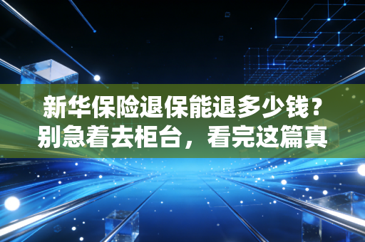 新华保险退保能退多少钱？别急着去柜台，看完这篇真实案例再决定