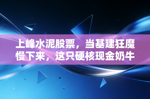 上峰水泥股票，当基建狂魔慢下来，这只硬核现金奶牛还能不能买？