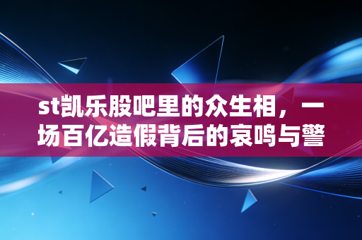 st凯乐股吧里的众生相,一场百亿造假背后的哀鸣与警钟