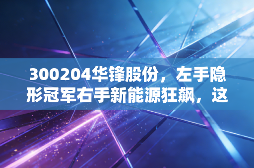 300204华锋股份,左手隐形冠军右手新能源狂飙,这出双轮驱动的大戏你看懂了吗?