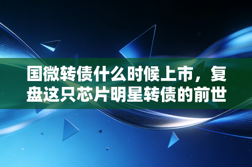 国微转债什么时候上市,复盘这只芯片明星转债的前世今生与投资启示
